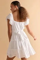 Tessa Ruffle Sleeve Tiered Mini Dress