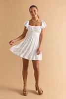 Tessa Ruffle Sleeve Tiered Mini Dress