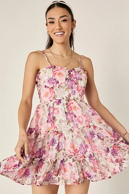 Vicky Floral Tiered Mini Dress