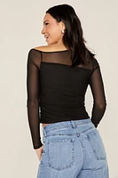 Janet Asymmetrical Mesh Top