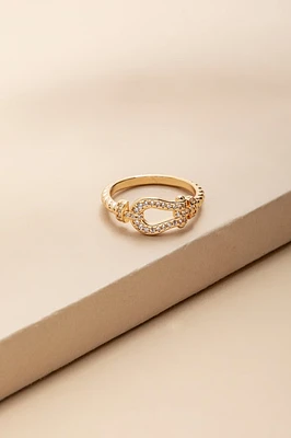 Aida Embossed Horsebit Ring