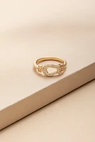 Aida Embossed Horsebit Ring