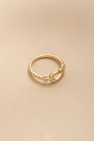 Aida Embossed Horsebit Ring
