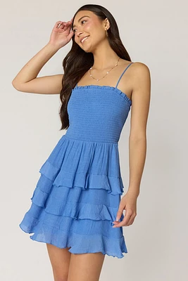 Bridget Smocked Ruffle Tiered Mini Dress