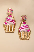 Hannah Beaded Cupcake Drop Earrings