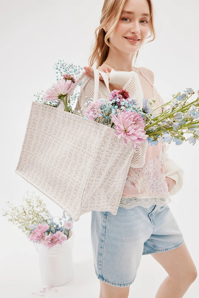 Lucia Floral Tote Bag