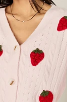 Gloria Strawberry Bobble Cardigan