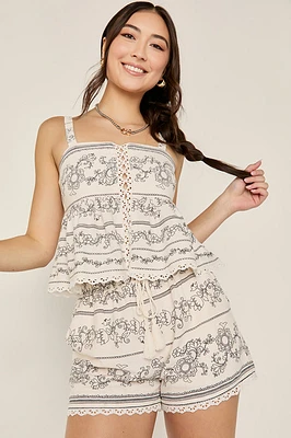 Lola Floral Linen Shorts