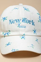 New York 1989 Floral Baseball Hat