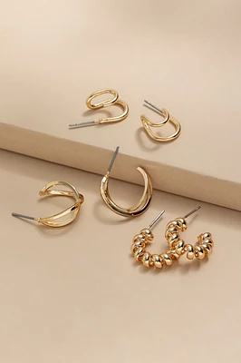 Holly Looped Gold Earring Set