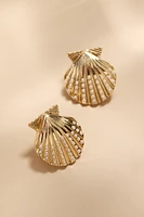 Gina Pearl Clamshell Stud Earrings