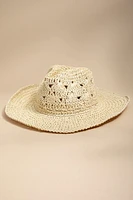 Jenna Crochet Straw Cowboy Hat