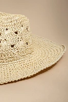 Jenna Crochet Straw Cowboy Hat
