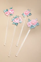 Rose Blossom Stir Stick Set