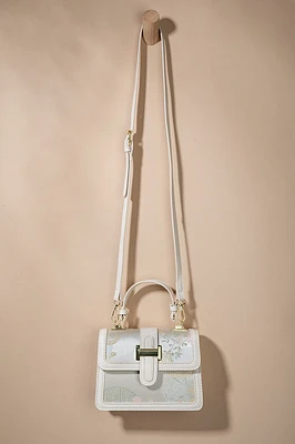 Dorothy Satin Floral Pattern Satchel Bag