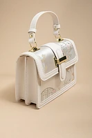 Dorothy Satin Floral Pattern Satchel Bag