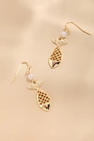 Vanessa Pearl Fish Drop Earrings