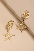 Elsa Starfish Swirl Drop Earrings