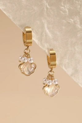 Amy Pave Shell Drop Earrings
