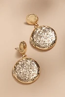 Reyna Embossed Locket Drop Earrings