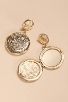 Reyna Embossed Locket Drop Earrings