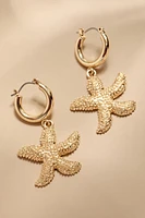 Debbie Starfish Charm Huggie Earrings