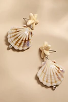 Sandy Starfish Seashell Drop Earrings