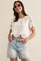 Haily Short Sleeve Crochet Top