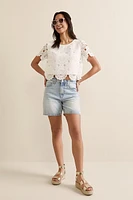 Haily Short Sleeve Crochet Top