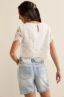 Haily Short Sleeve Crochet Top