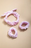 Pink Floral Print Spa Hair Set