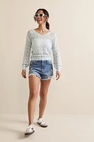 Abbie Back Tie Pullover Sweater