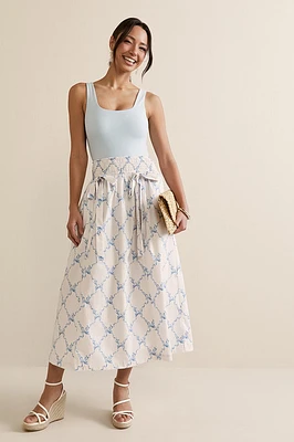 Nina Bow Front Midi Skirt