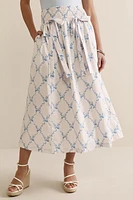Nina Bow Front Midi Skirt