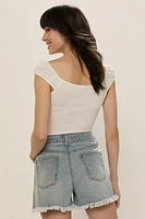 Lora Distressed Denim Shorts