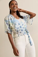 Jill Floral Wrap Blouse