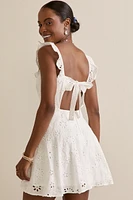 Shannon Bow Back Eyelet Mini Dress
