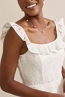 Shannon Bow Back Eyelet Mini Dress