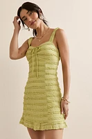 Carly Ruffled Tie Front Mini Dress