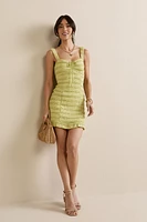 Carly Ruffled Tie Front Mini Dress