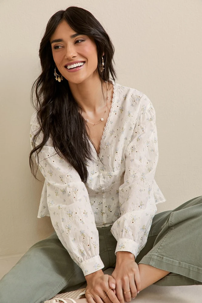 Tammi Button Down Floral Blouse