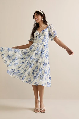 Sonia Smocked Floral Midi Dress