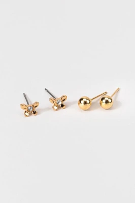 Hello Franki Butterfly Stud Earring Set for girls