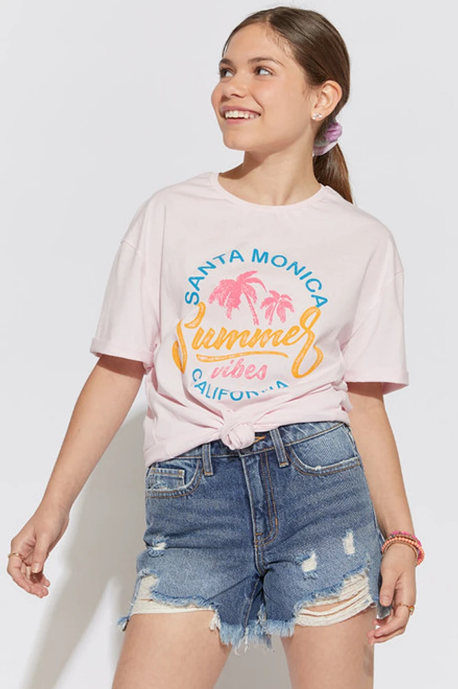 Hello Franki Summer Vibes Graphic Tee for girls