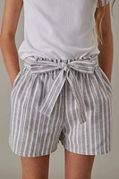 Hello Franki Striped Paperbag Shorts for girls