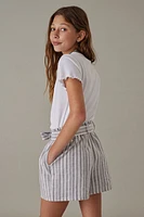 Hello Franki Striped Paperbag Shorts for girls