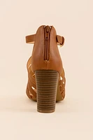 XOXO Baxter Caged Stacked Heels Brown