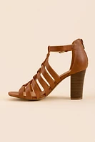 XOXO Baxter Caged Stacked Heels Brown