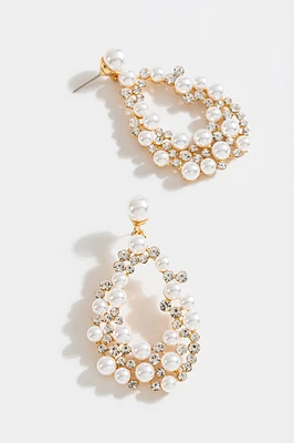 Keira Pearl Cluster Teardrop Earrings