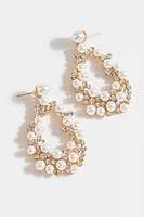 Keira Pearl Cluster Teardrop Earrings